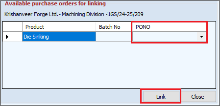 51. Service GRN PO Link - Add | IcSoft ERP and MES Wiki Site
