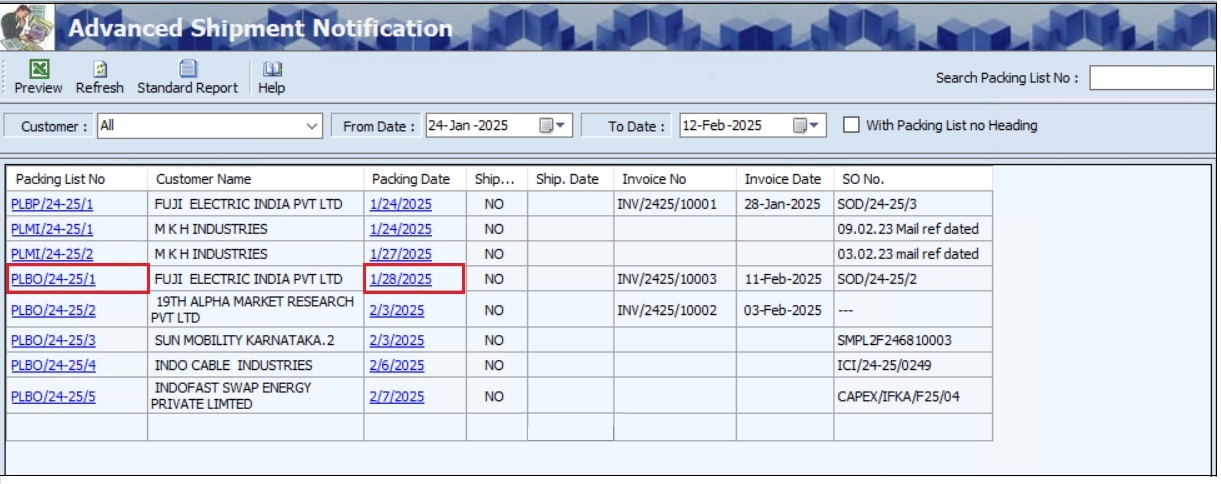 12. Advanced Shipment Notification | IcSoft ERP and MES Wiki Site